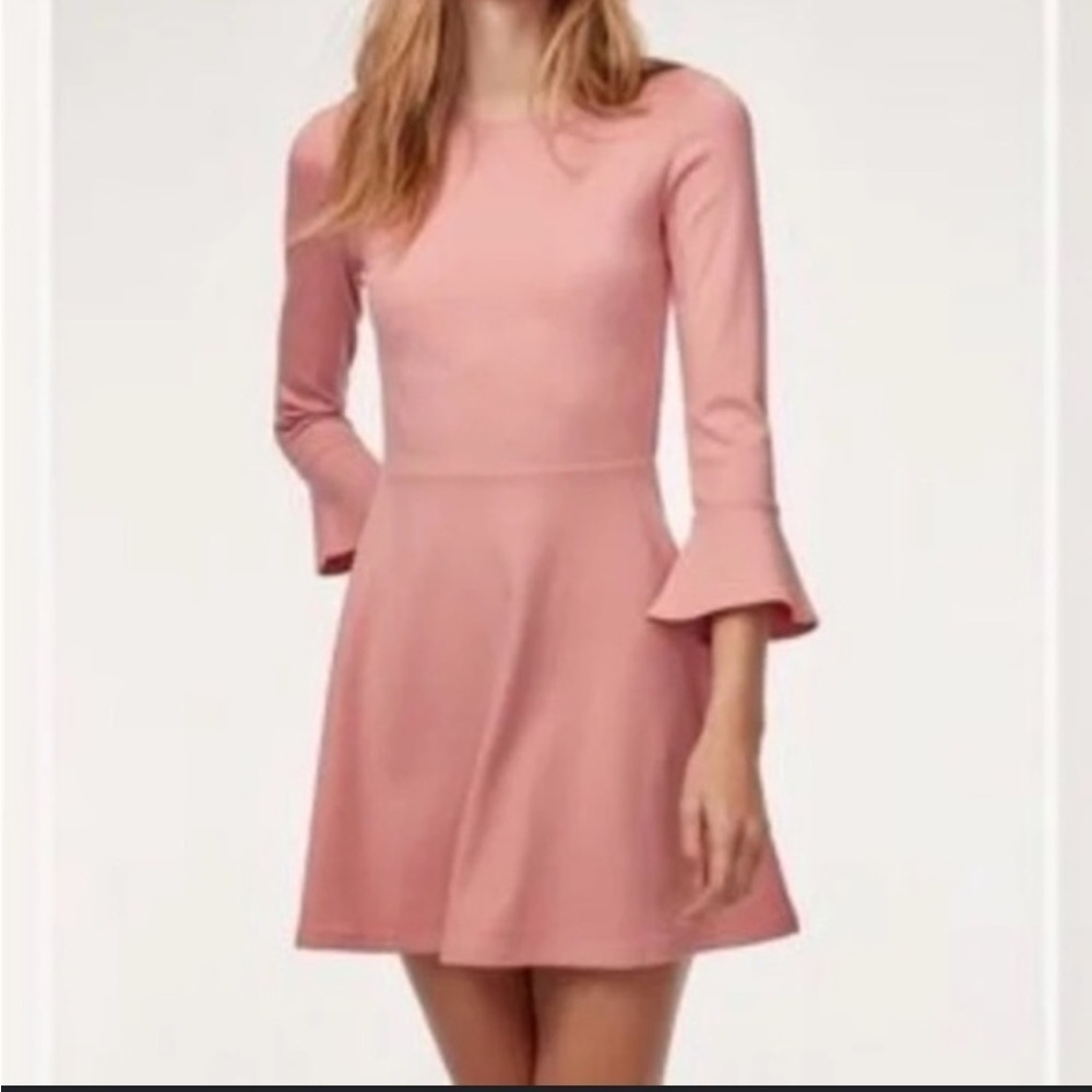 Sunday Best Soft Pink 3/4 Bell Sleeve Fit and Flare Mini Dress